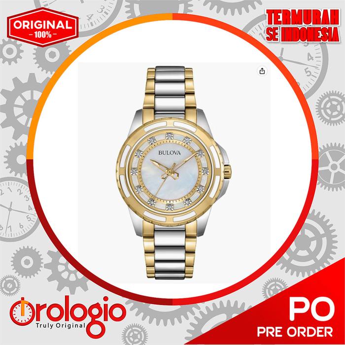Jam Tangan Bulova Ladies' Classic Diamond Stainless Steel Watch 98P140