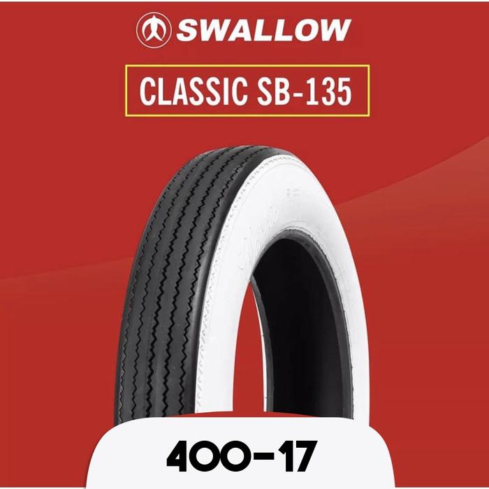 BAN LUAR SWALLOW SB-135 WHITE UK. 400 RING 17 KAWASAKI W175 JAPSTYLE