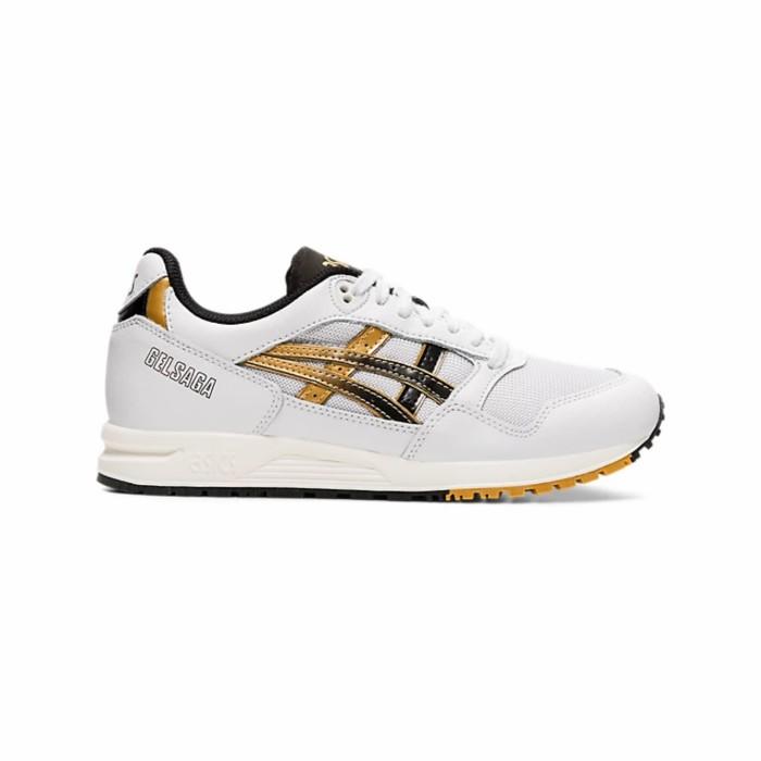 Sepatu Wanita Asics Gel-Saga White Black 1192A184-100 Original 100%