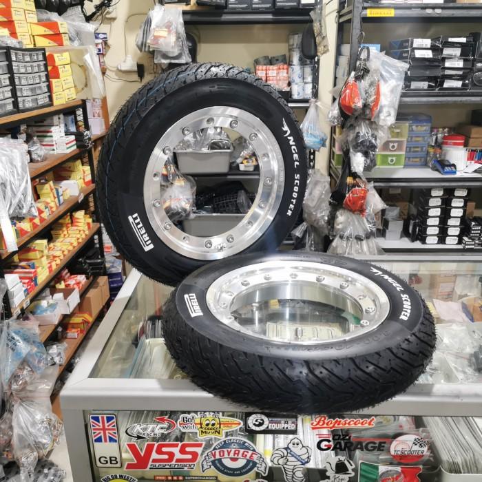 Velg Tubeless Ring 10 Modular GS Polish set Ban Pirelli angel scooter