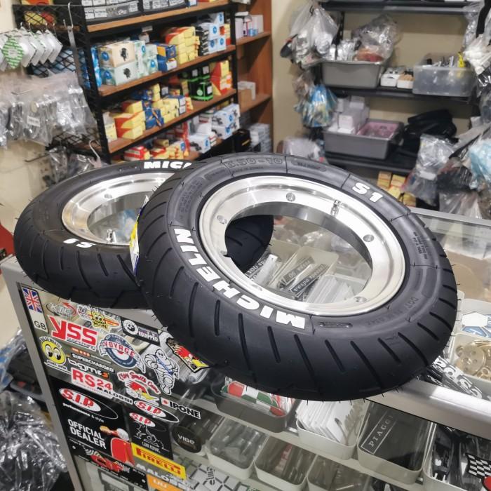 Velg Tubeless Vespa SIP 2.0 Chrome R.10 set Ban Tubeless Michelin S1