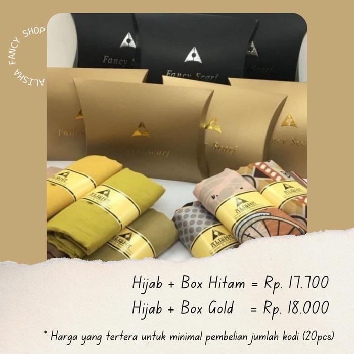 Terlaris (MINIMAL PEMBELIAN 1 KODI/ 20pcs) Paket Hijab + Box ALISHA
