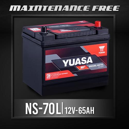 AKI MOBIL YUASA MF KERING 65D26L \ NS70L PASTI JAYA BAN