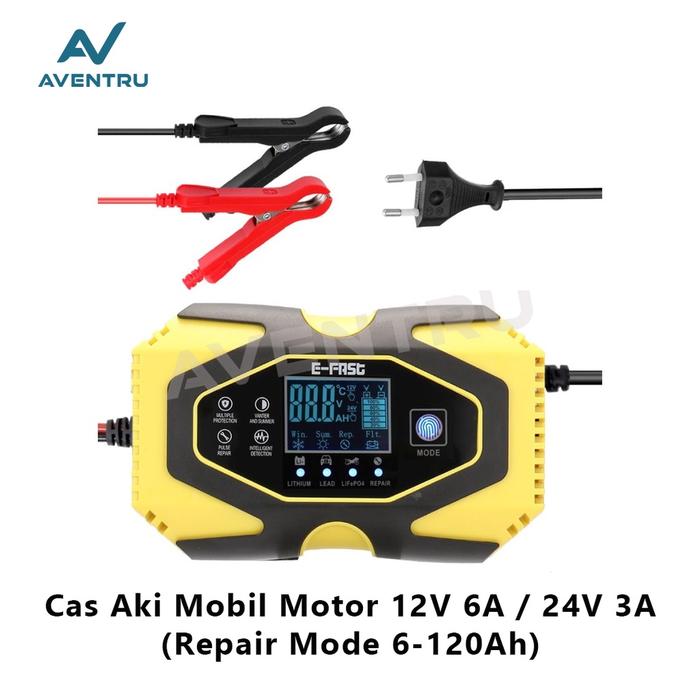 Charger Cas Charge Aki Accu Mobil Motor 12V 24V 120Ah 150Ah