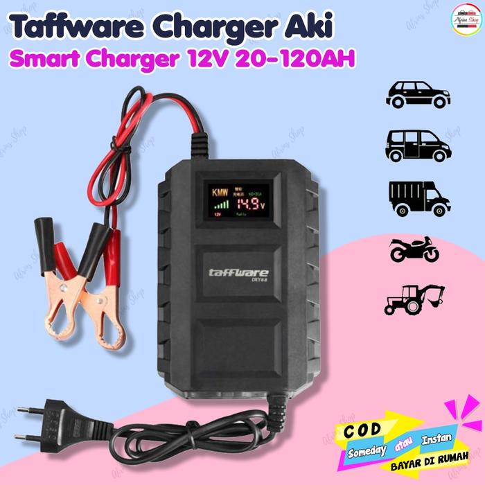 Taffware Charger Aki Mobil Lead Acid Dry Cas Aki 12v 6A Smart Battery