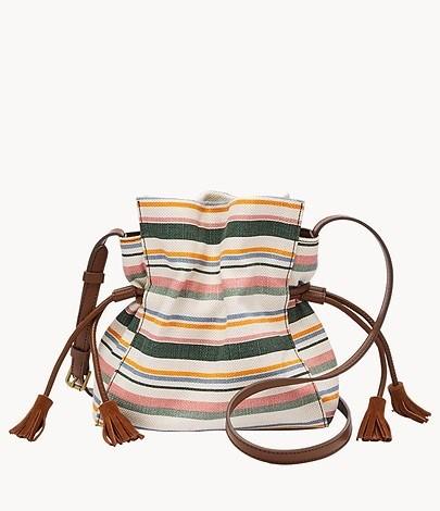tas BRANDED rayna drawstring crossbody leaf green,spring stripe
