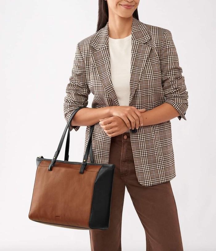 tas BRANDED Rachel tote black/brown