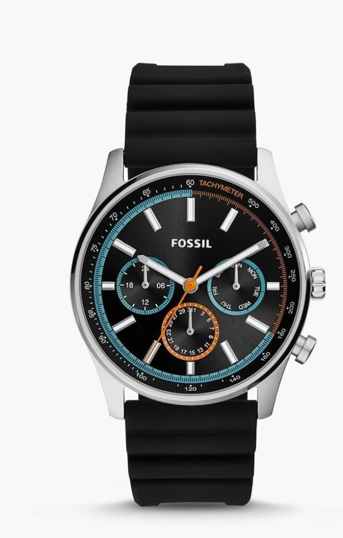 jam tangan BRANDED Sullivan Multifunction Black Silicone Watch BQ2445