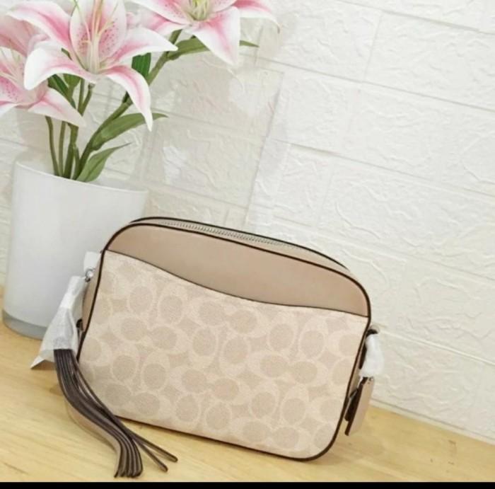 tas BRANDED ORI Coach 31208 camera bag sign sand taupe