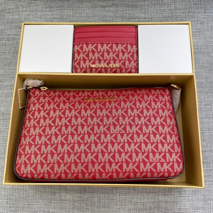 tas BRANDED Mk medium pouchette shoulder bag chili gold with card case