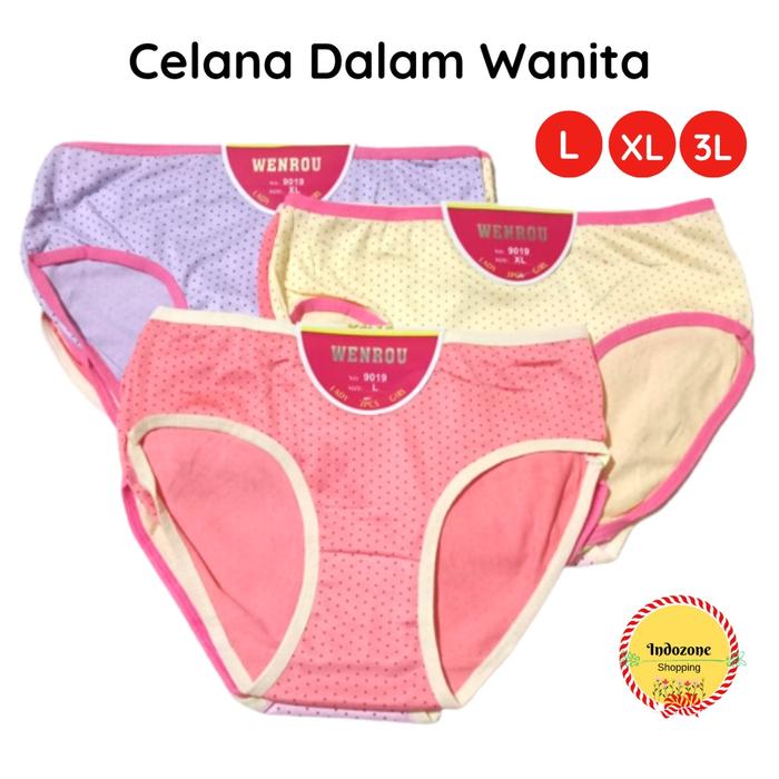 12 PCS Celana Dalam Wanita Lusinan CD Cewek Impor Bintik Wenrou