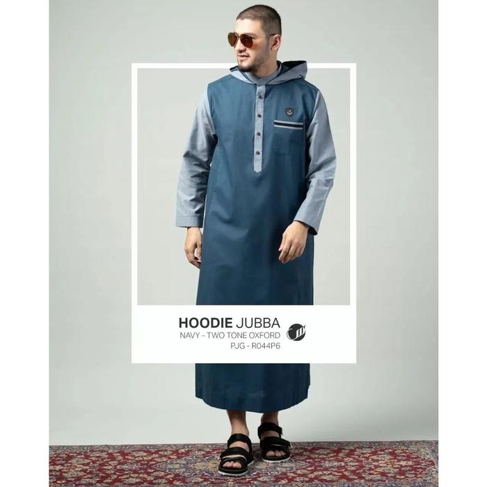 Jubah gamis Hoodie Samase R044P baju gamis pria muslim oversize