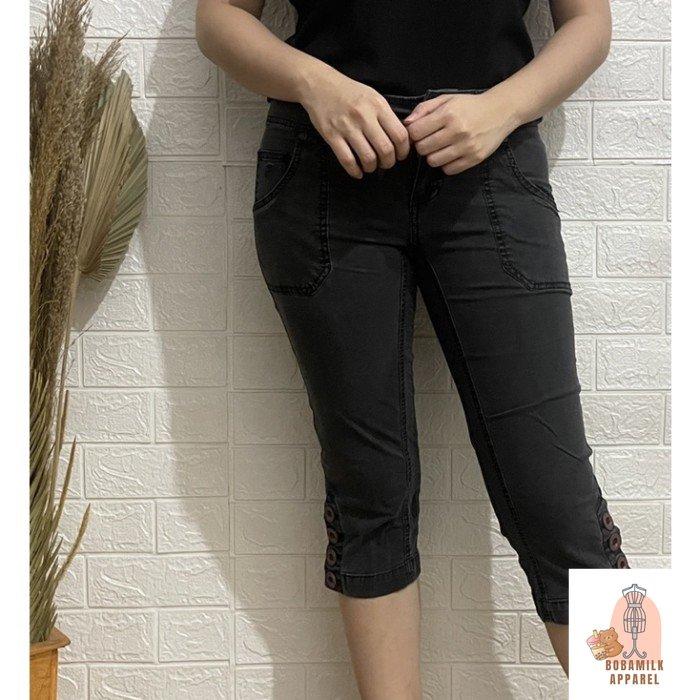 Esprit EDC Black Washed 3/4 Model Pants Jeans Preloved Thrift