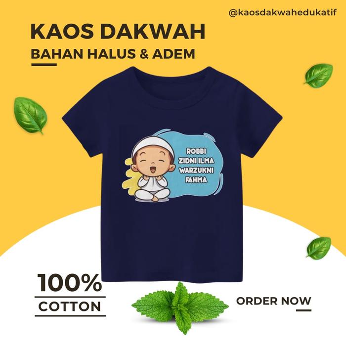 Baju Kaos Dakwah Anak Robbi Zidni Ilman Kaos Distro Anak Umur 2 6 8 13 Tahun Kids Tshirt