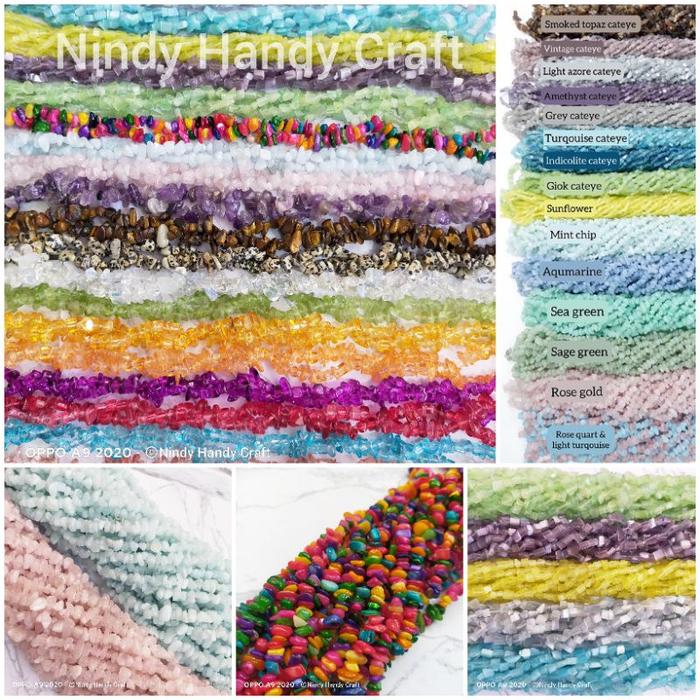 Manik Batu Pecah /String -+70cm - Manik Batu Retak - Manik Batu
