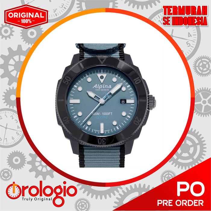 Jam Tangan ALPINASeastrong Diver Blue Dial Men's No. AL-525LNB4VG6BLK