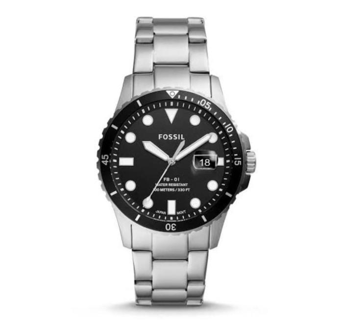 jam tangan BRANDED ORI FS5652 Men Black Dial Stainless Steel Strap