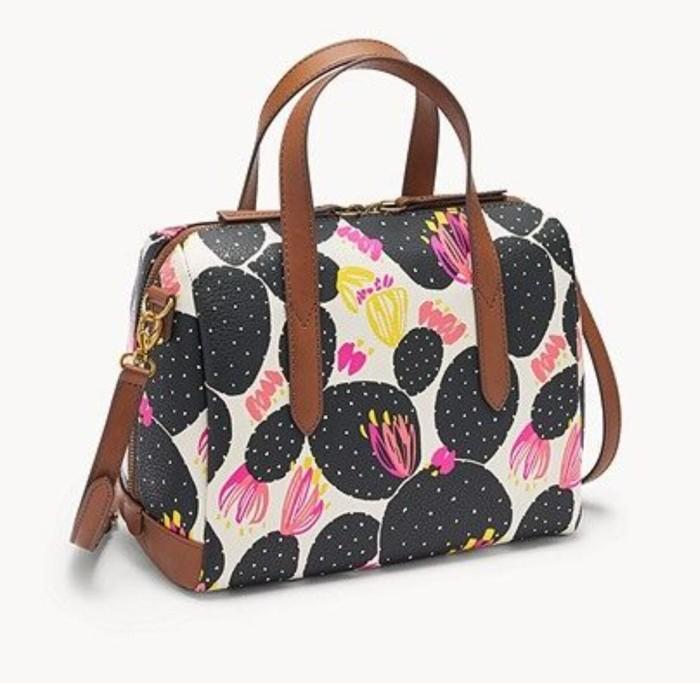 tas BRANDED ORI sydney satchel black floral