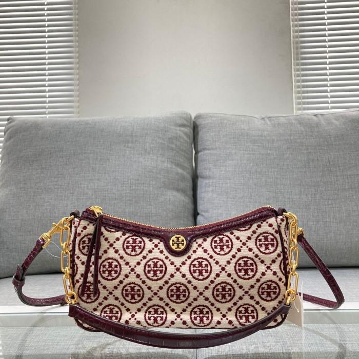 tas branded ori Clearance Tb monogram chenille charlet/new cream