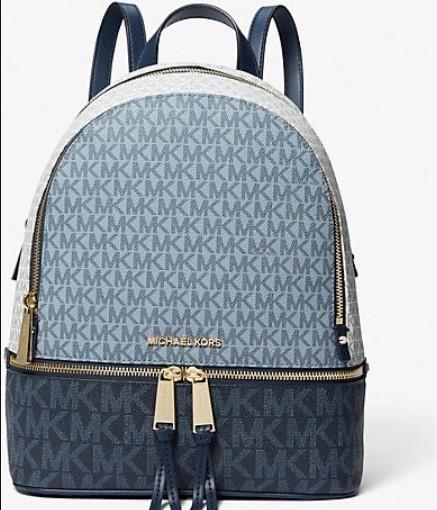 tas BRANDED ORI MK Rhea Medium Color-Block Logo Backpack