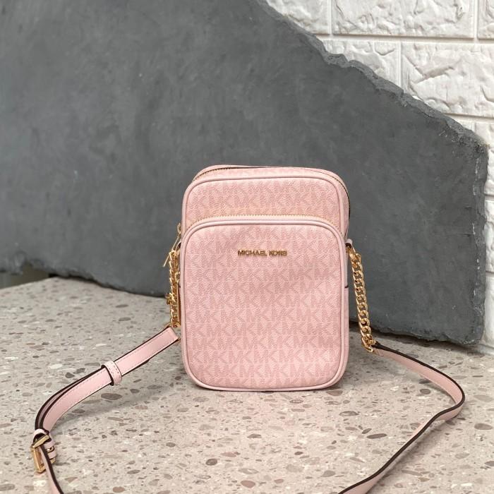Tas MK Jet Set Travel Medium NS Chain Crossbody Dark Powder Blus