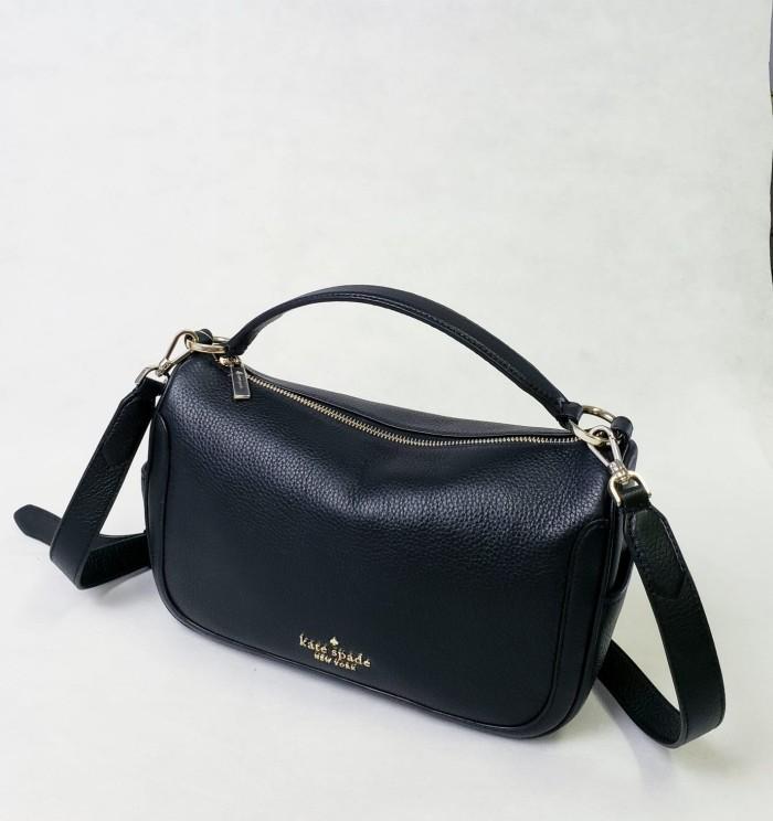 Tas Branded Ori Ks Smoosh crossbody pebbled leather black