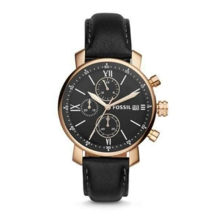 jam tangan BRANDED ORI BQ1008 Rhett Chronograph Black Leather Watch