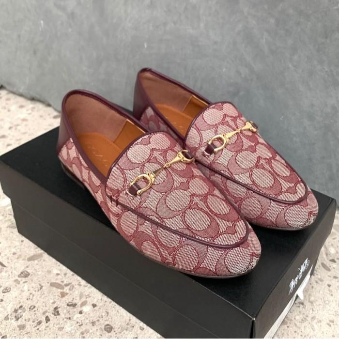 Sepatu Branded ori Coach Haley Loafer Burgundy/ Cranberry - 6