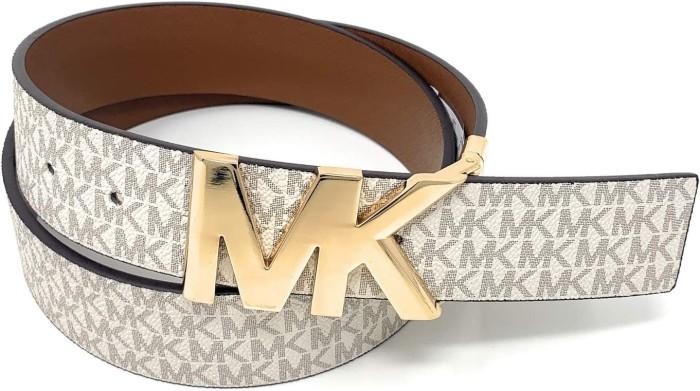 Belt BRANDED ORI MK Signature Logo Belt with Reversible Vanilla, black