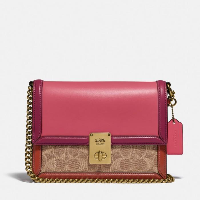 tas BRANDED ORI Coach Women's Signature Colorblock Hutton Shoulder Bag
