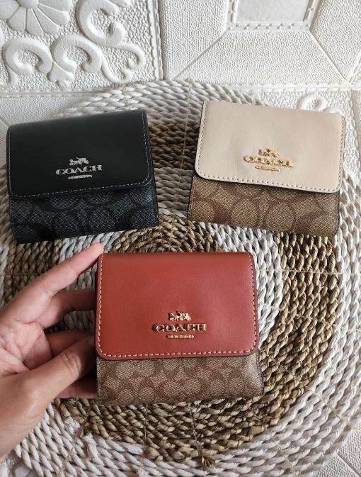 dompet BRANDED ORI Coach small wallet flap - black