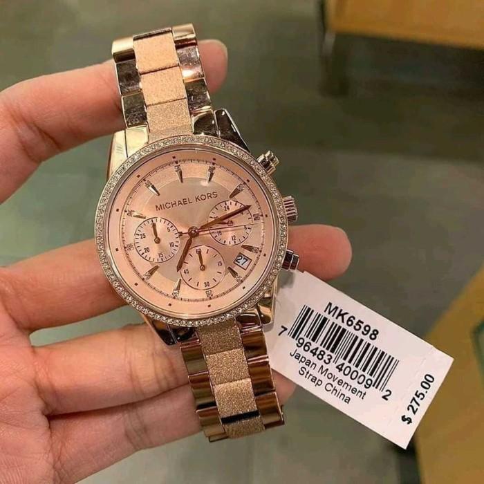 Jam Branded Ori MK ritz mk6598 rose gold 37mm ladies watch