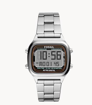 jam tangan BRANDED ORI Retro Digital Stainless Steel Watch FS5844