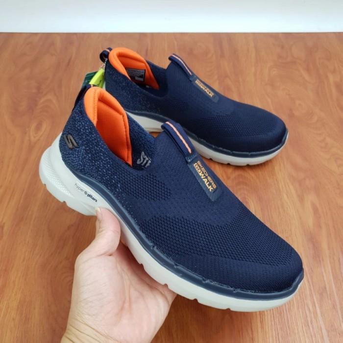 Sepatu Pria Skechers GOWALK 6 HYPER PILLARS Original - Biru, 40