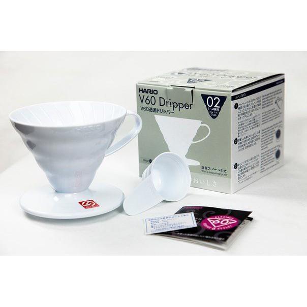 Hario V60 Plastic Coffee Dripper 02 White (Vd-02W)