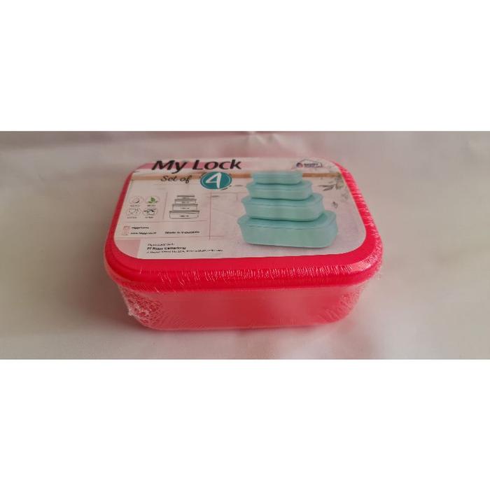 My Lock Set Of 4 Biggy/Toples Kue Isi 4/Toples Murah/Toples