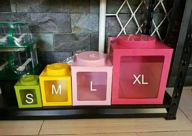 Size M Kaleng Krupuk Mini Kaca 4Sisi /Kaleng Kerupuk Mini /Toples