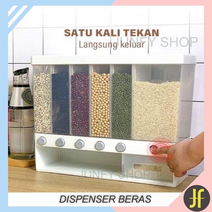 J649 Dispenser Beras Dispenser Biji Bijian Wadah Makanan Tempat Beras