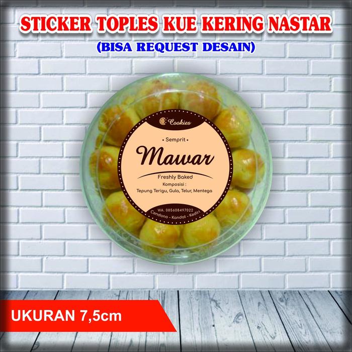 Cetak Stiker Toples Kue Kering Nastar Bebas Desain