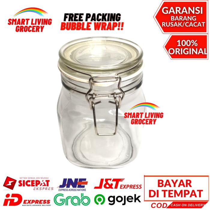 Toples Kaca Helmetico Kedap Udara Wadah Tempat Penyimpanan Makanan