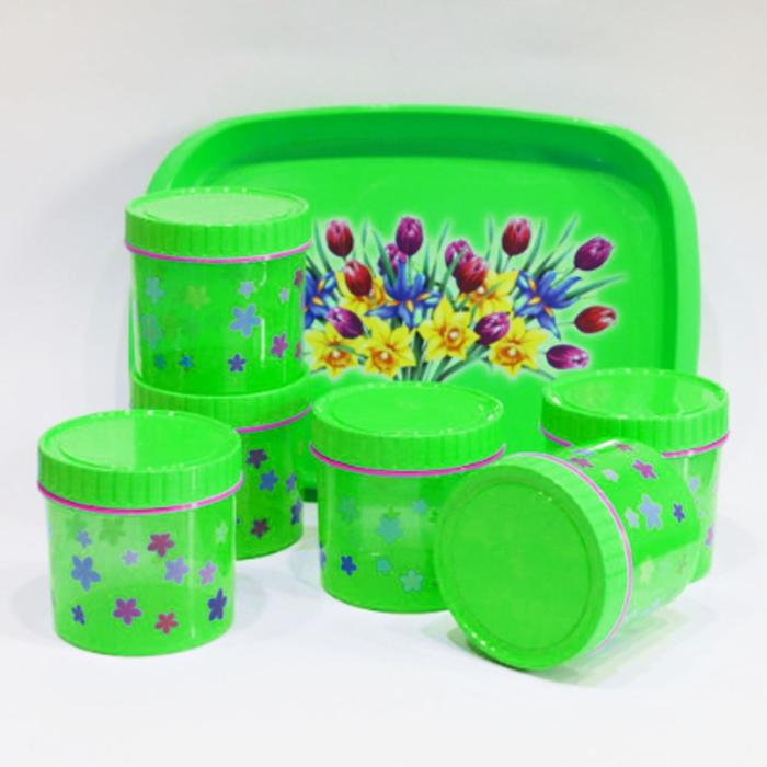 Toples Lebaran / Toples Tonam Plastik / Toples Jumbo Set Motif Bunga