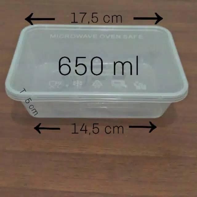 1 Pak Box Plastik 650 Ml/Pp5/Kotak Makanan/Lunch