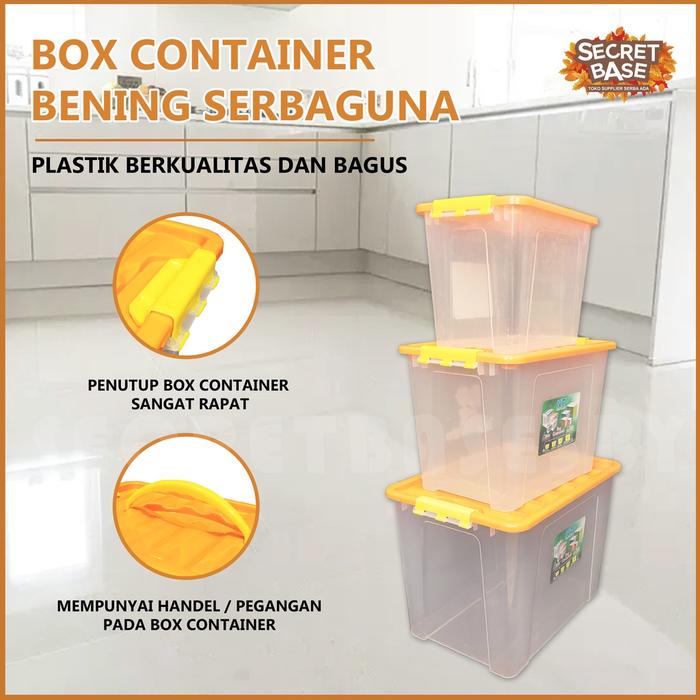 Box Container Bening - Dengan Pegangan Handle / Box Besar Serbaguna 8L