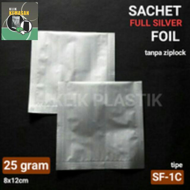 Sachet Full Silver 25Gr/Kemasan Kopi Bubuk Bumbu Plastik Klip