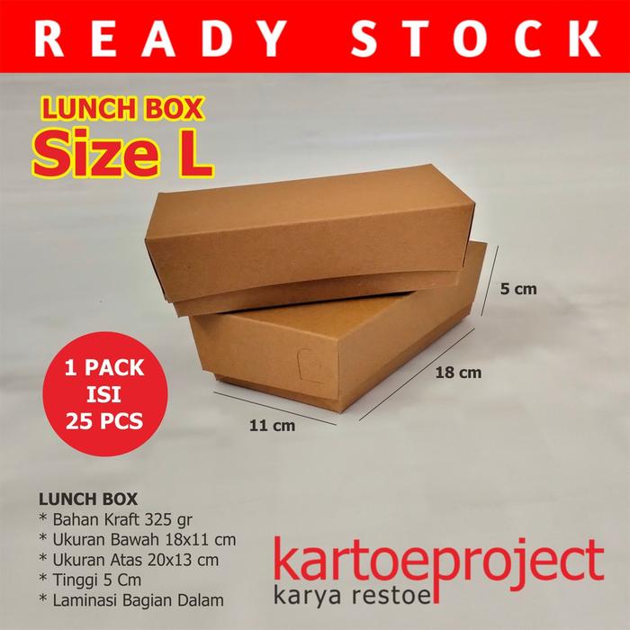 Lunch Box Size L / Paper Lunch Box / Dus Nasi Kraft