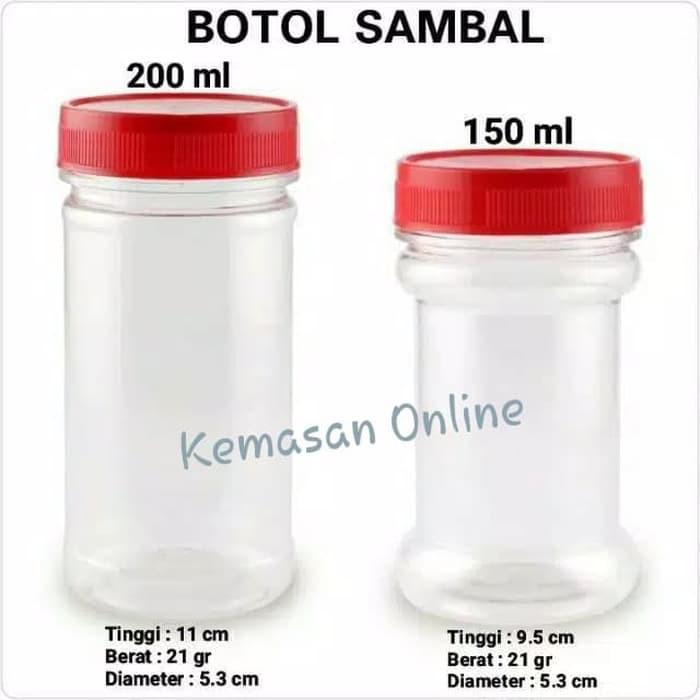 Botol Sambal 150Ml/200Ml Isi 10 Botol/Toples Plastik/Botol Lada
