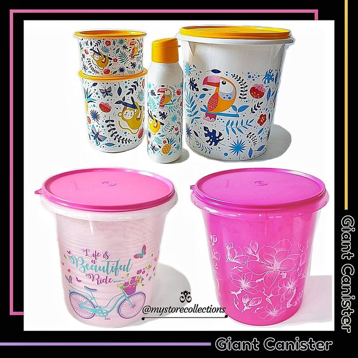 Giant Canister Seri Printing Flower - Bicycle - Nature ( Toples Besar