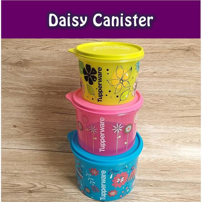 Daisy Canister ( Toples Snack Motif Bunga ) Tupwr