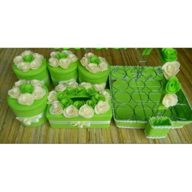 Toples Set Hias Flower Hijau