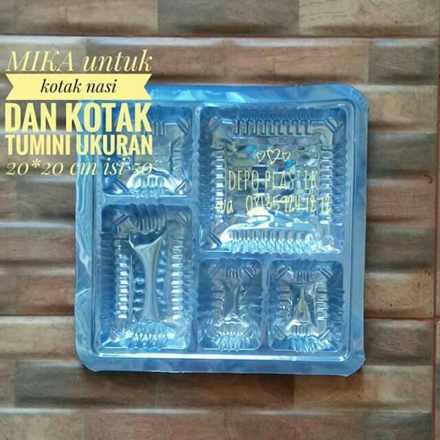 (Isi100)Mika Nasi Kotak Dan Tumini Kotak 20*20Cm
